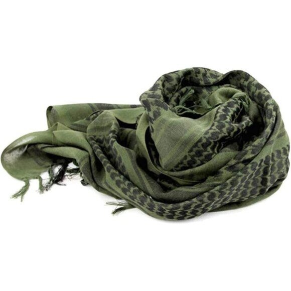 ⚡Men Green 100% Cotton Military Shemagh Tactical Desert Keffiyeh Scarf Wrap - Picture 4 of 8